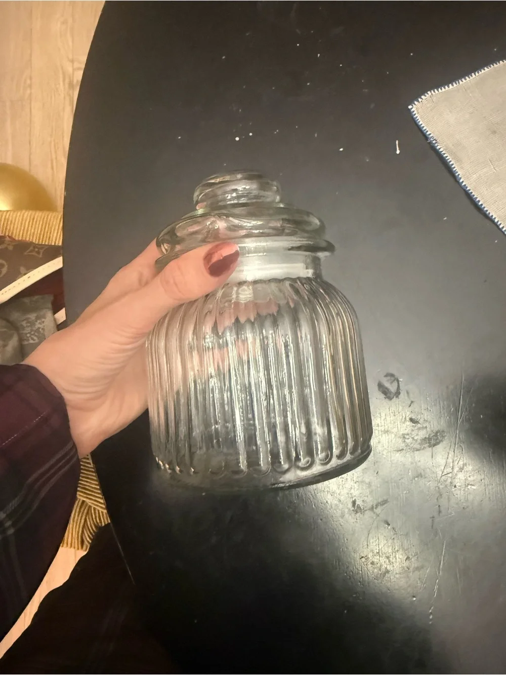 Glass sealed candy jar